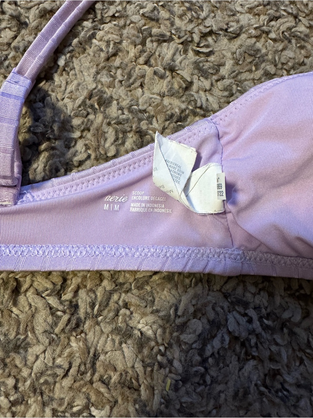 aerie Lilac Ribbed Bikini Top - Light Purple - Picture 2 of 2